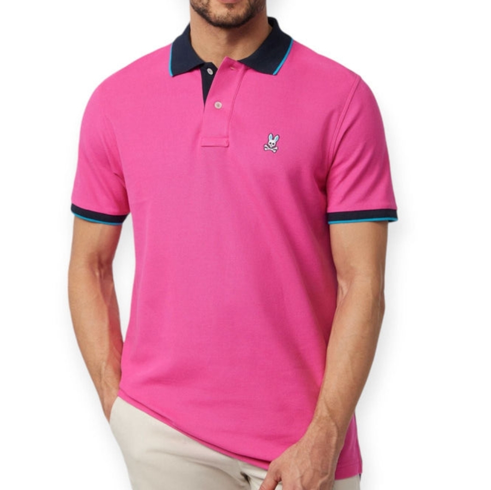 Men's PSYCHO BUNNY Pink Polo Shirt XXL